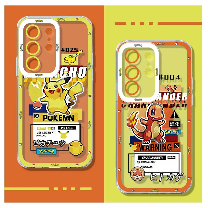 P-Pokemon Pikachu Eevee Pokedex - Funda para teléfono Samsung Galaxy S26 Ultra S25 Edge S23 S22 S24 S21 FE Plus A57 A37 A07 A17 5G