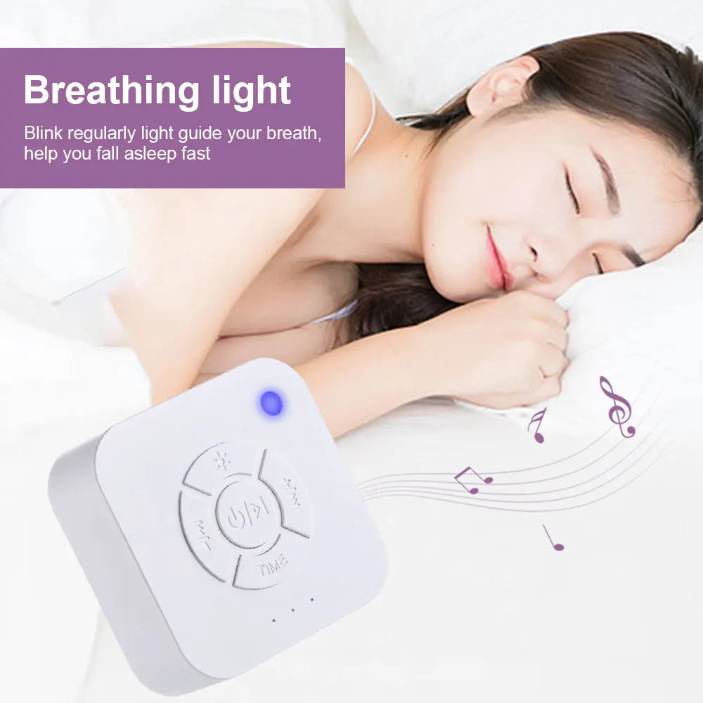 Mini máquina de sonido de ruido blanco, chupete para dormir con 9 sonidos relajantes, temporizador de luz de respiración, carga tipo C para bebé, hogar y oficina