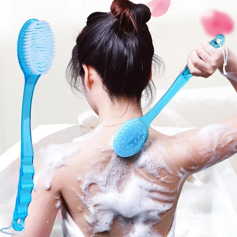 Cepillo de baño de plástico para espalda y cuerpo, cepillos para ducha de baño con mango, exfoliante, masajeador de piel, cepillo de baño exfoliante