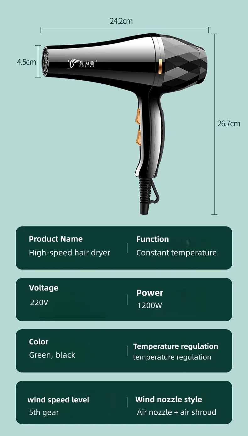 Nuevo secador de pelo de alta potencia con temperatura constante fría y caliente, secado rápido, para uso doméstico y profesional en salones de belleza.