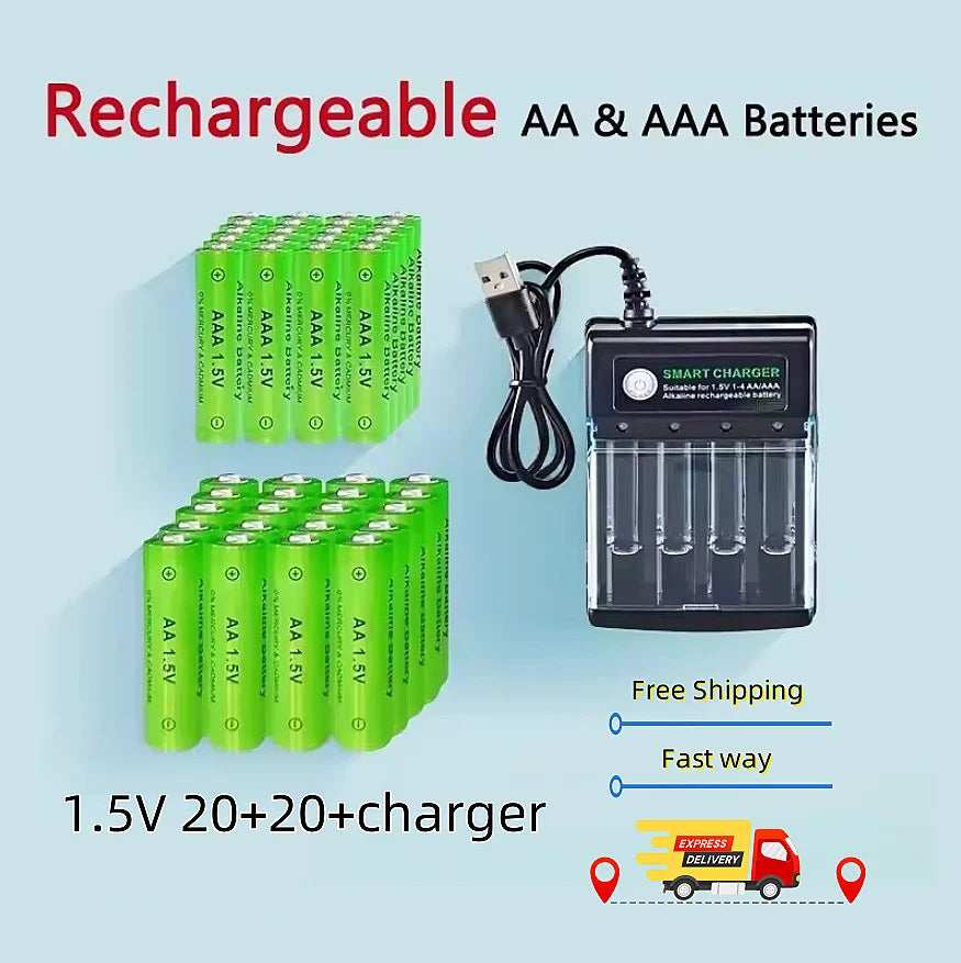 Batería AAA recargable AA Original, 1,5 V, AA 9800mAh/AAA 8800mAh para reloj, Radio, videojuego, cámara Digital, cargador AA AAA