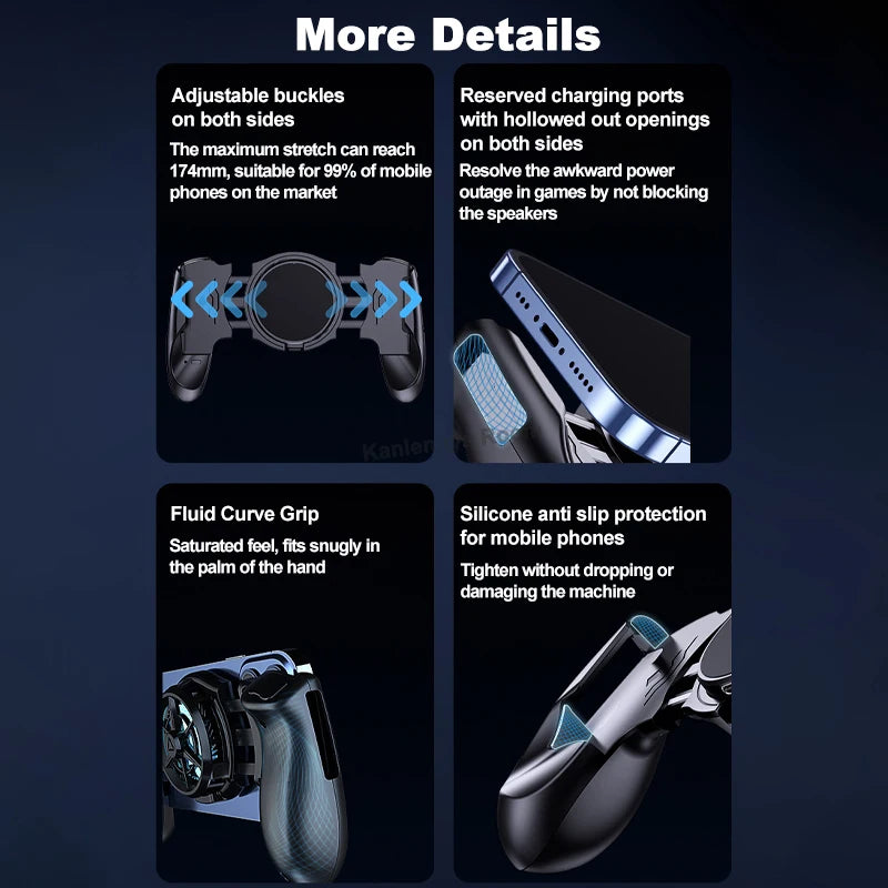 Controlador de juegos con radiador para teléfono móvil JK01S Semiconductor 2 en 1, enfriador de juegos con mango telescópico para IOS y Android.