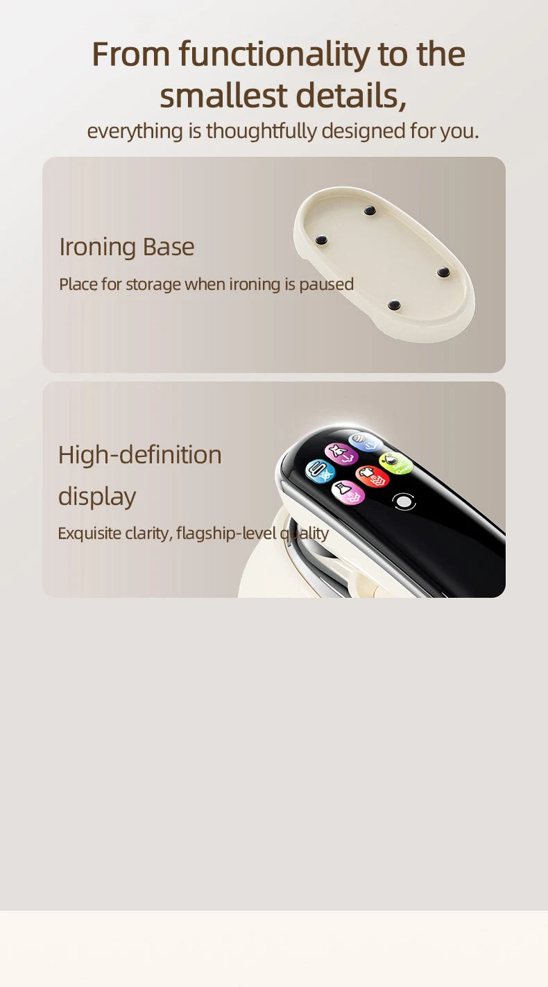 Plancha de Vapor Portátil EU 2026, Nueva Plancha de Vapor Inteligente con Pantalla LED Digital, Plancha de Vapor Portátil para Viajes y Hogar, Plancha de Vapor de Mano de Alta Potencia de 1200W