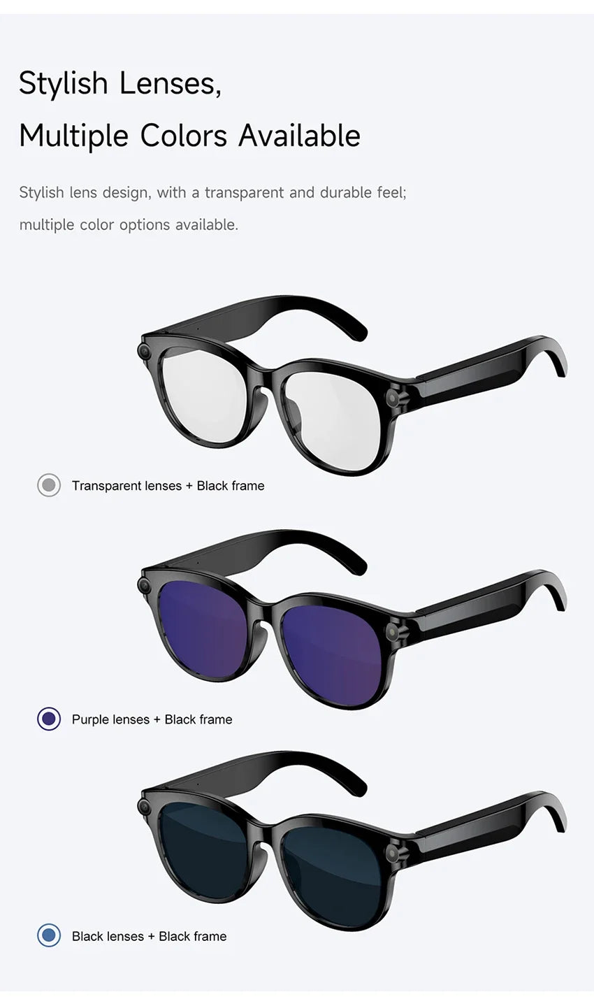 Gafas Inteligentes Xiaomi con IA, Cámara de Video de 800W, Traducción Multifuncional por IA, Minutas de Reuniones, Control de Música, Transmisión Wifi