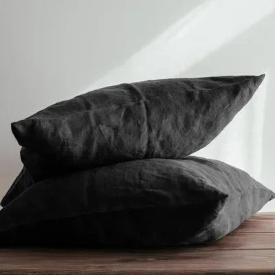 Funda de almohada de lino de 2 uds, fundas de almohada tipo sobre suaves y cómodas de lino Natural francés, decoración del hogar, funda de almohadas para dormitorio para todas las estaciones