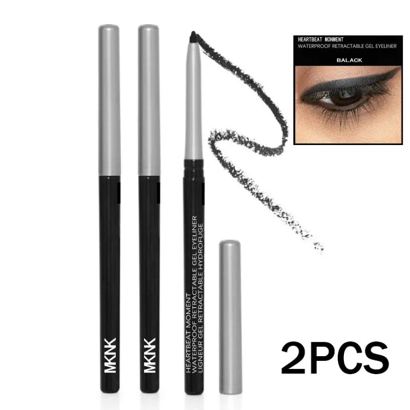 Lápiz Delineador de ojos negro resistente al agua, a prueba de manchas, de larga duración, crema marrón oscuro, delineador de ojos en Gel, maquillaje de ojos para principiantes, 1-3 unidades