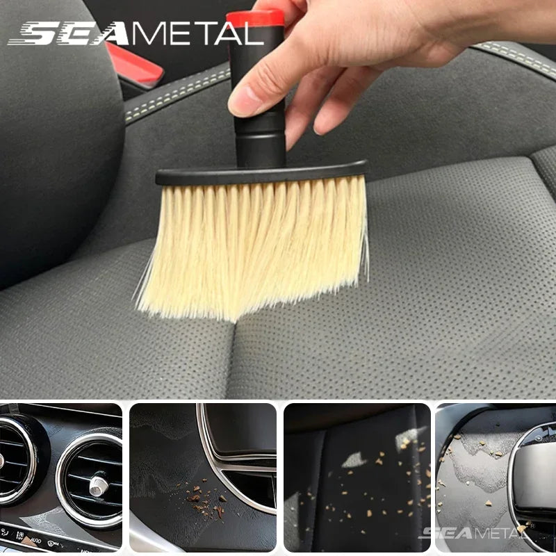 SEAMETAL cepillo de lavado de coches removedor de polvo salida de aire acondicionado de coche cepillo de eliminación de polvo cepillos de cerdas suaves para Herramientas de limpieza de automóviles