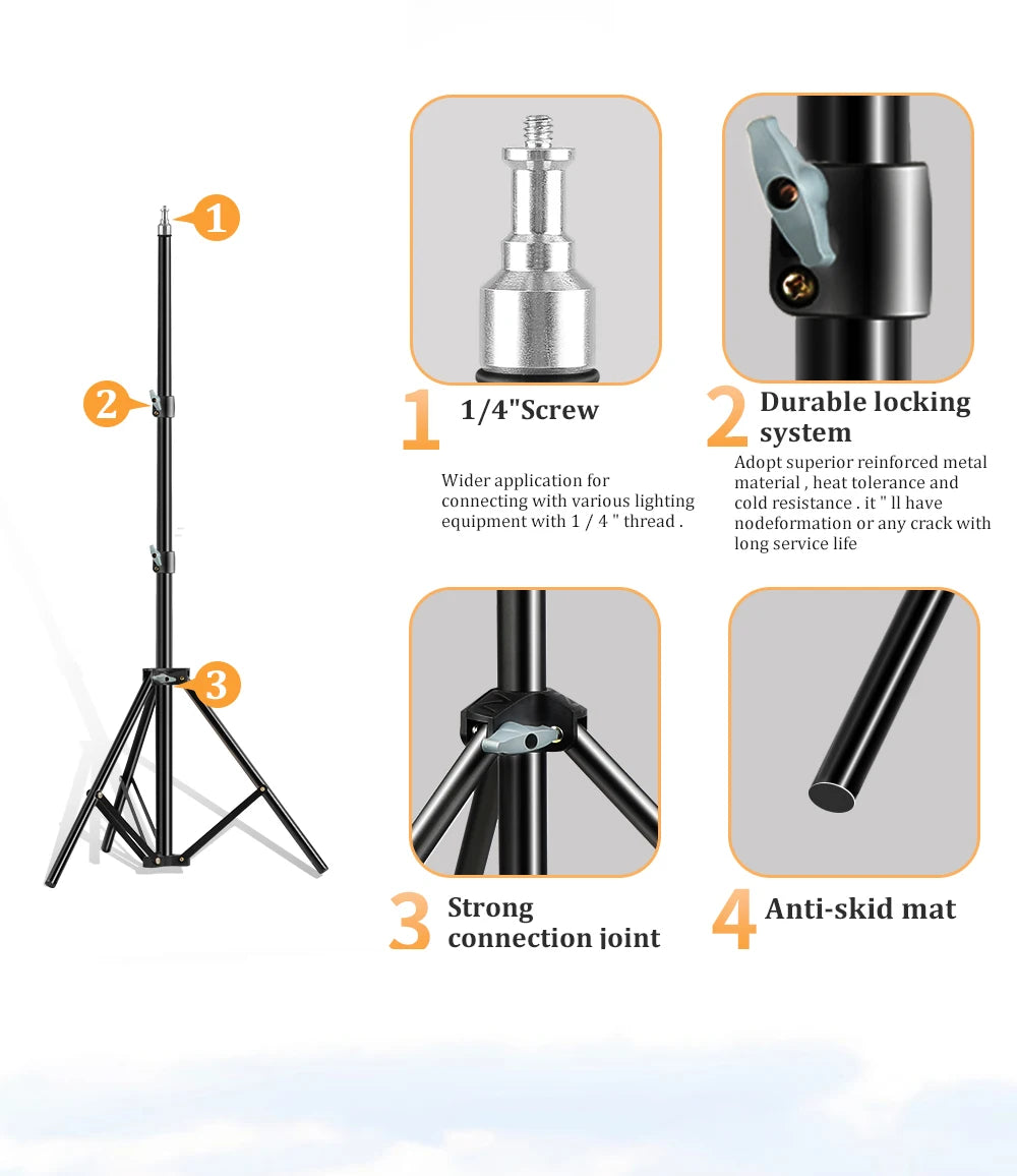 Trípode extensible SH de 190cm con tornillo y ruedas de 1/4, control remoto por Bluetooth para cámara DSLR, trípode de micrófono con luz de relleno para teléfono inteligente