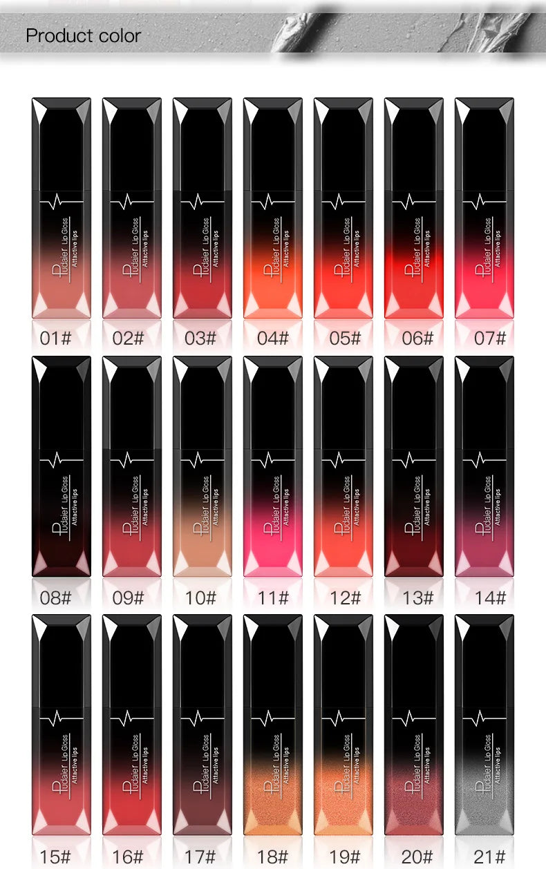 Lápiz labial líquido mate resistente al agua brillo de labios de larga duración tinte Sexy rojo desnudo púrpura lápices labiales metálicos cosméticos de maquillaje