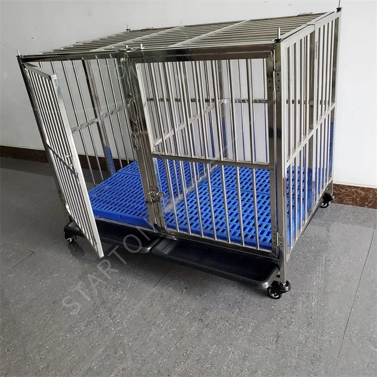 Jaula Plegable de Alambre Metálico Reforzado de Acero Inoxidable para Perros Grandes, Casetas Plegables para Mascotas, Jaulas para Perros Adultos en Oferta