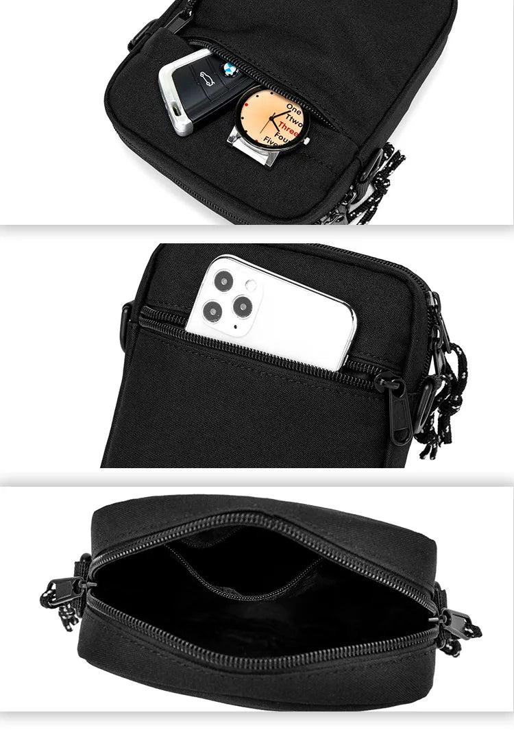 Bolso cruzado pequeño Oxford para hombre, bolso de hombro informal, billetera para teléfono móvil, ligero, Simple, compacto, adecuado para llevar diario