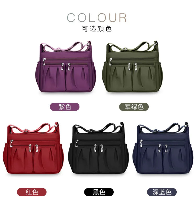 Bolso cruzado de nailon para mujer, bolso de hombro de gran capacidad, bolso femenino con múltiples bolsillos, bolso de compras de viaje para mujer, bolso de ocio
