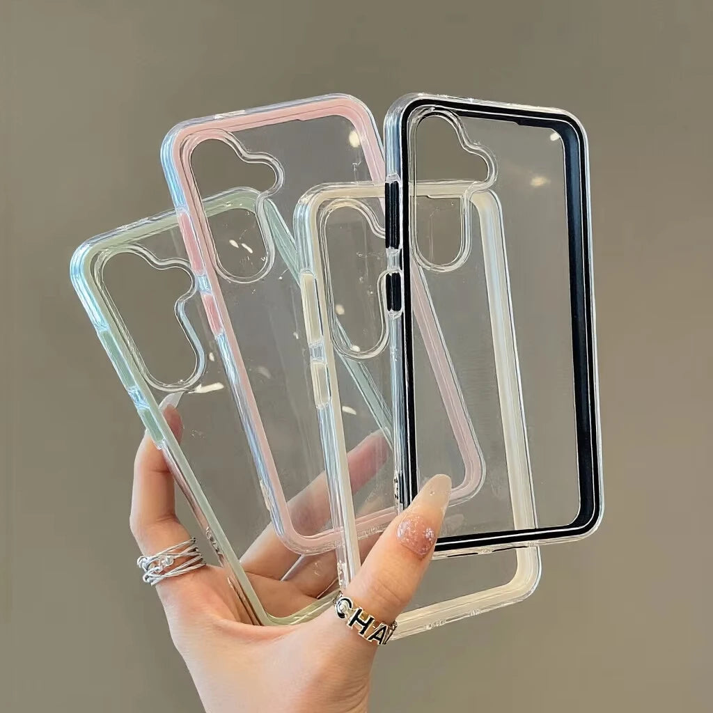 Funda Transparente de Color Caramelo para Teléfono Samsung S26 Ultra S25 A06 A07 A57 A56 A26 A37 A36 A17 A16, 2 en 1, Antigolpes