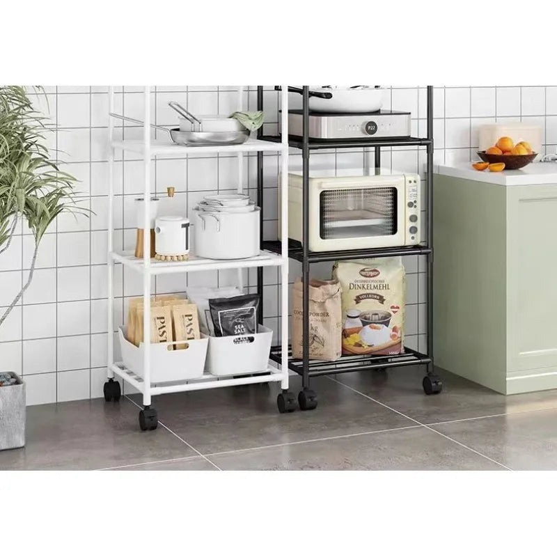 Unidad de almacenamiento y estantería portátil para el hogar, adecuada para cocina, dormitorio y uso multipropósito, con ruedas.
