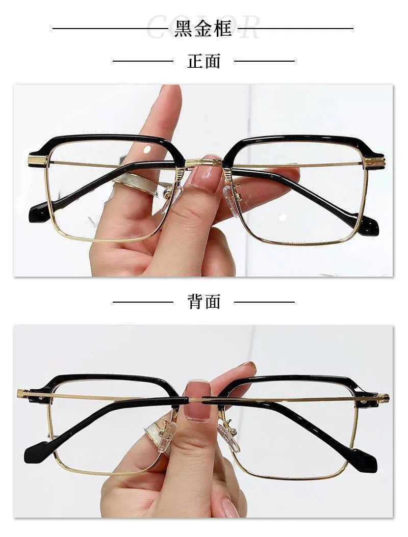 Gafas de lectura cuadradas a la moda para hombres y mujeres, gafas para presbicia con marco de Metal antiluz azul, gafas antifatiga para ordenador de 0 a + 4,0