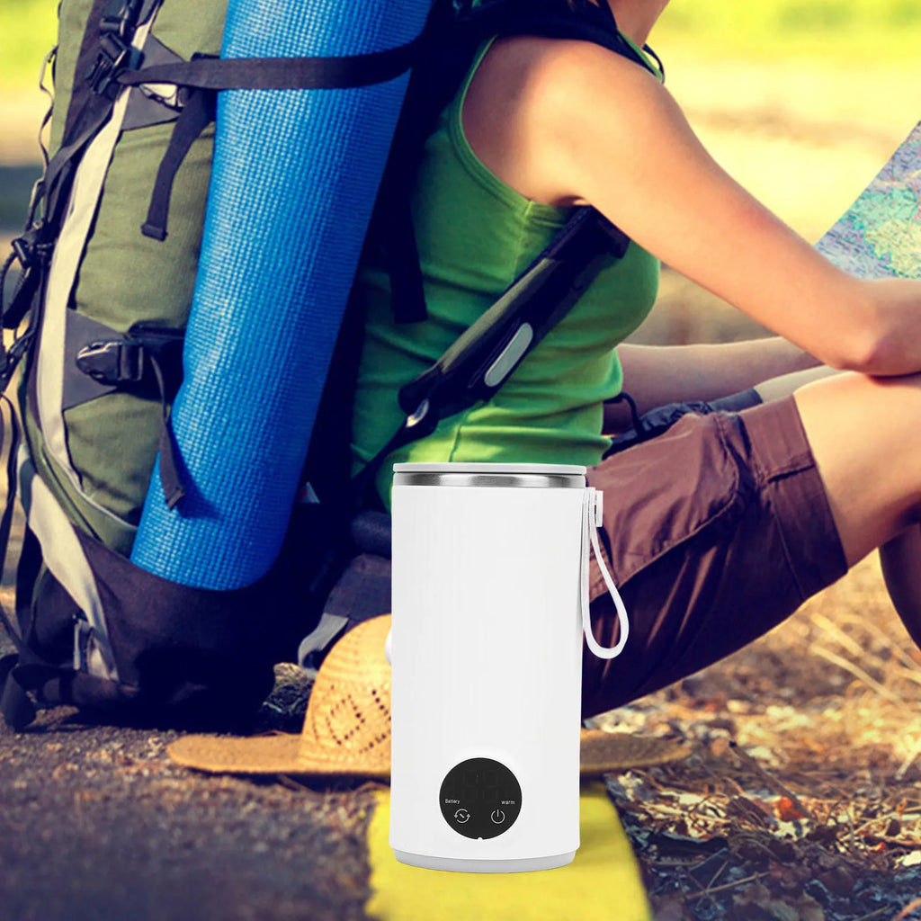 Hervidor eléctrico de viaje inalámbrico recargable 400ML 55 ° C Caldera de agua caliente de viaje de acero inoxidable para hervidor eléctrico de viaje de leche