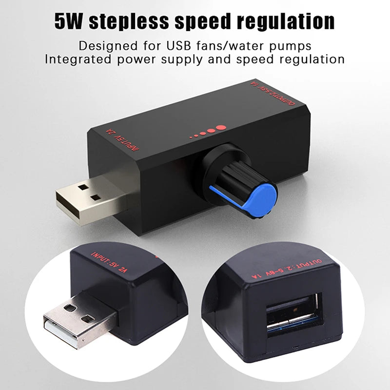 Controlador de velocidad por inducción para ventilador de 5W DC5V2A con interruptor, protección USB, tipo C, controlador de ventilador de refrigeración para portátil y teléfono móvil
