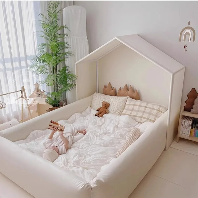 Cuna de seguridad sencilla con barandilla para niños, diseño normal, corralito, camas infantiles, muebles para el hogar
