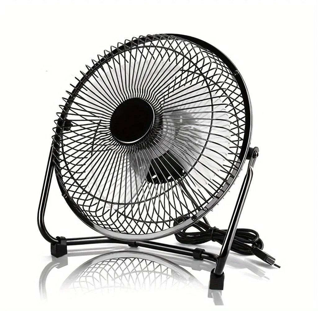 Ventilador de escritorio eléctrico USB portátil de escritorio de 4/6/8 "con 2 velocidades ajustables, 4 aspas para un fuerte flujo de aire y 360 °   Ángulo ajustable