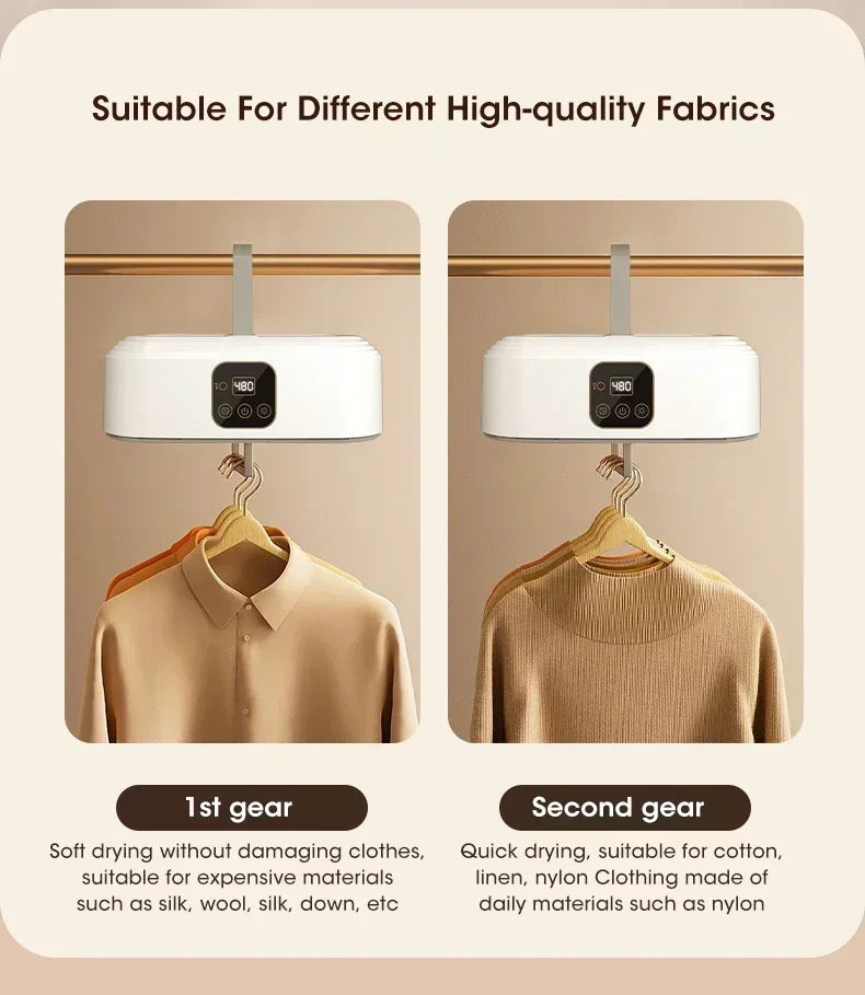 Mini Secadora Portátil Plegable, Secadora Eléctrica Inteligente con Temporizador, Secado Rápido, Armario Doméstico con Bolsa de Secado, Estilo Compacto para Viajes