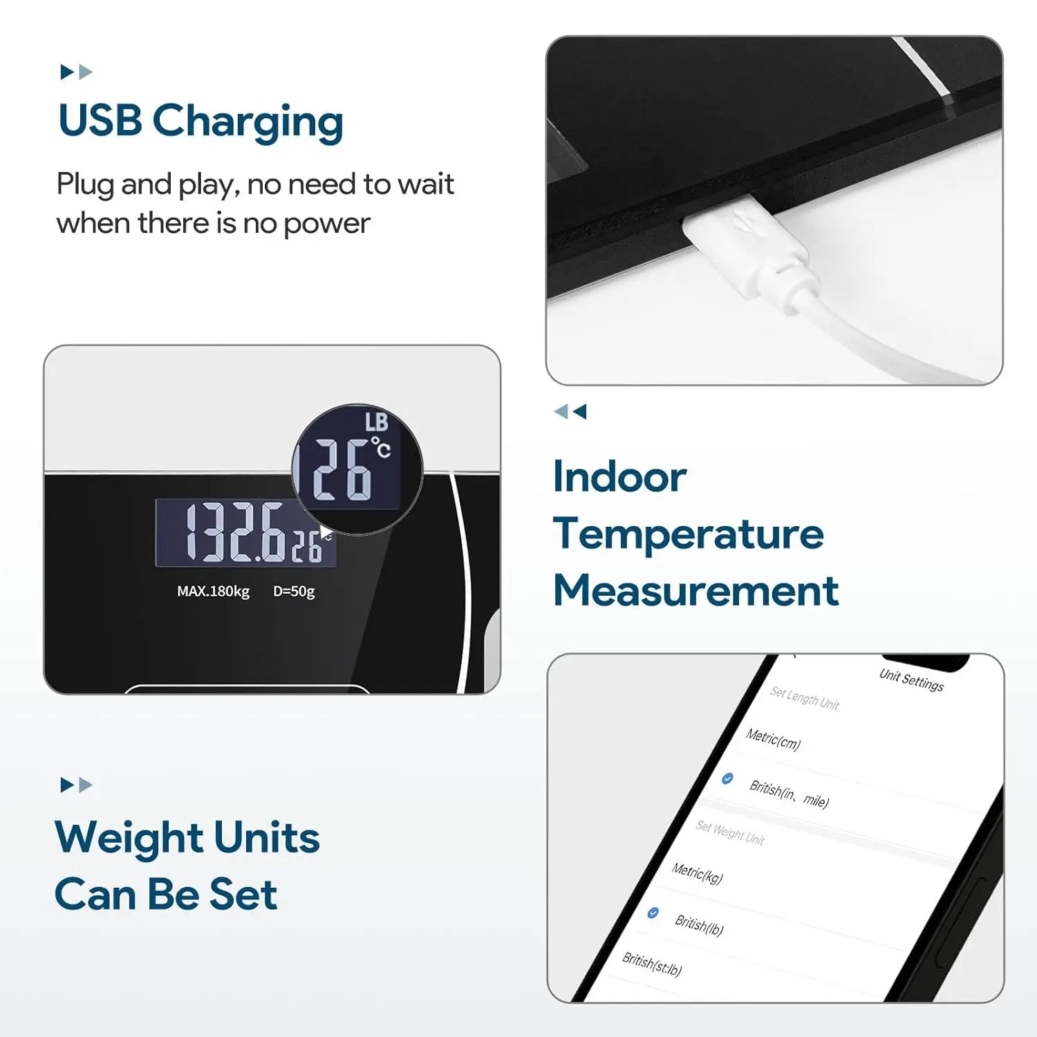 Báscula inteligente de grasa corporal con Pantalla LED - báscula de baño digital con bluetooth, medición precisa de la composición corporal, masa muscular, IMC y análisis de agua corporal