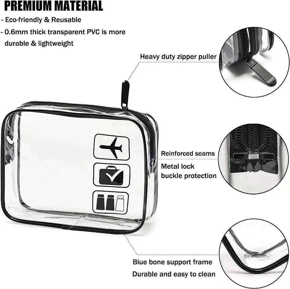Bolsa organizadora de embalaje de viaje de PVC transparente para mujer, bolsa de viaje para cepillo de dientes, toalla, equipaje, bolsa de almacenamiento de artículos de tocador y cosméticos
