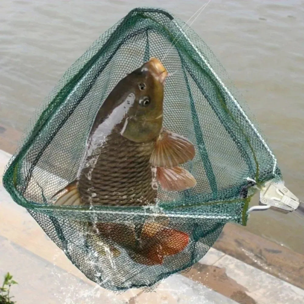 Red de pesca plegable ultraligera - Mango telescópico de aleación de aluminio duradero - Ideal para cualquier aventura de pesca - Esencial