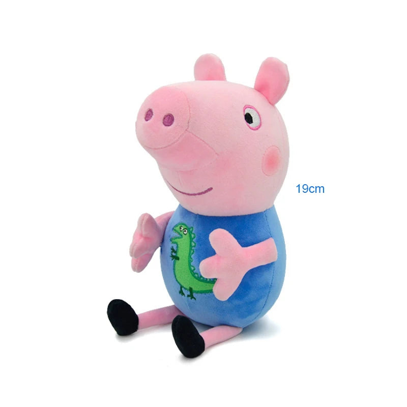 Peppa Pig-muñeco de peluche de Peppa Pig para niños, juguete de alta calidad de 19CM, oso de peluche de dinosaurio, figura de Anime suave, regalos de cumpleaños para niños