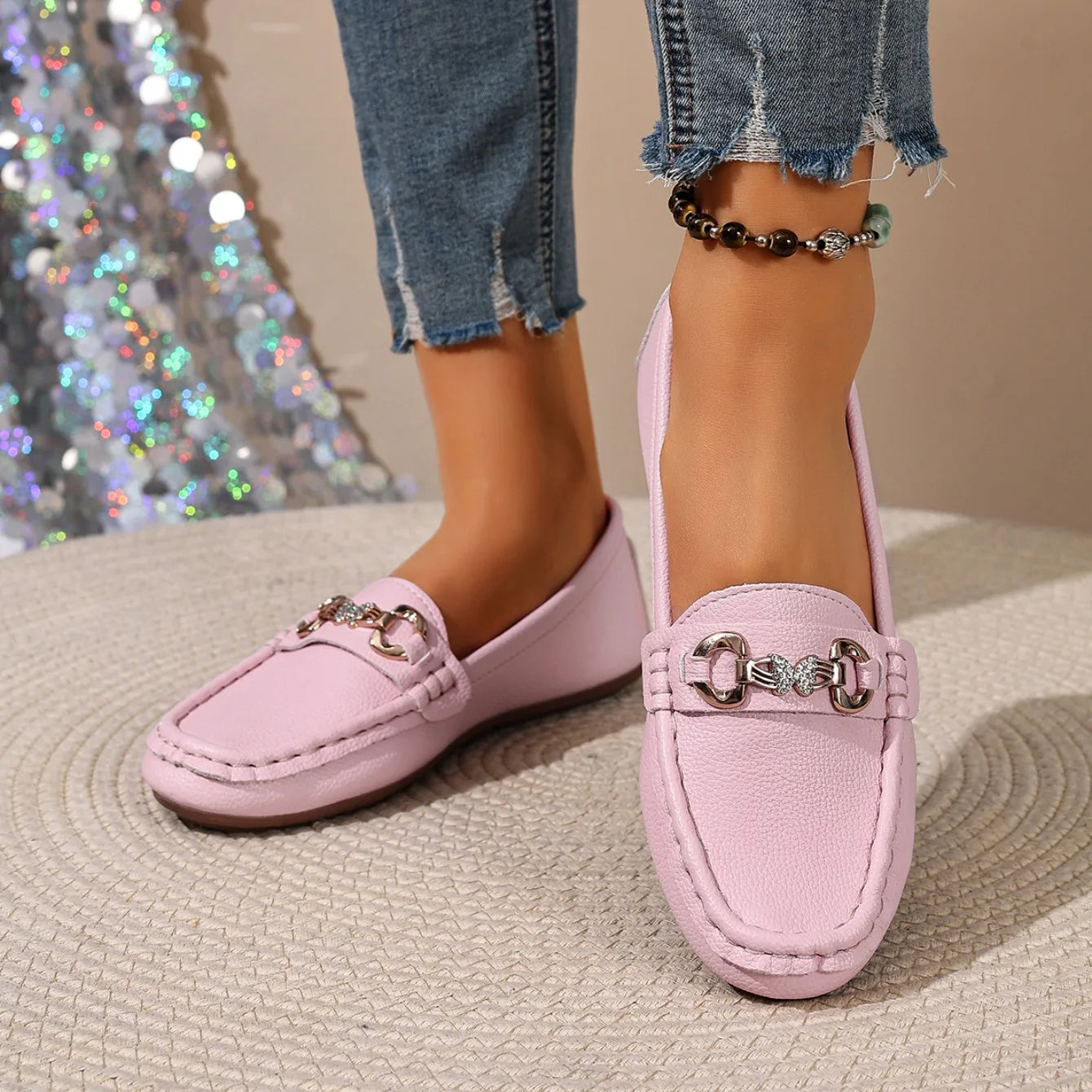 2026 nuevos zapatos planos de mujer primavera otoño Casual Slip on zapatos Mary Jane zapatillas de deporte de moda mujeres punta redonda sólida suela suave mocasines planos