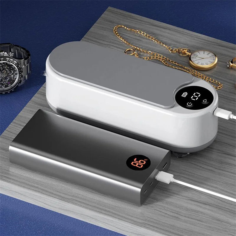 Máquina de limpieza doméstica portátil, limpiador ultrasónico de cápsulas limpias de 450ml, máquina limpiadora de joyas para anillos, gafas, brochas de maquillaje