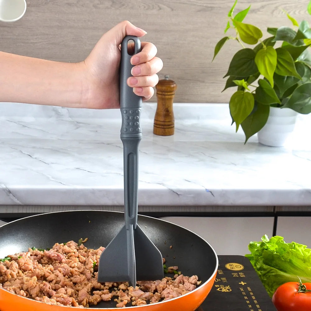 Picadora de carne de cocina, machacador de carne molida, utensilio resistente al calor, antiadherente, picadora de hamburguesas, herramienta trituradora de patatas, utensilios de cocina