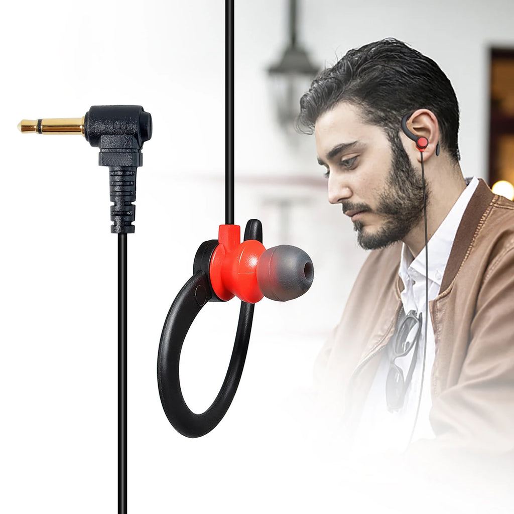 Walkie Talkie en forma de G de 1Pin, auricular solo para escuchar, auricular suave con enchufe de 3,5mm para Motorola, altavoz de Radio bidireccional, micrófono