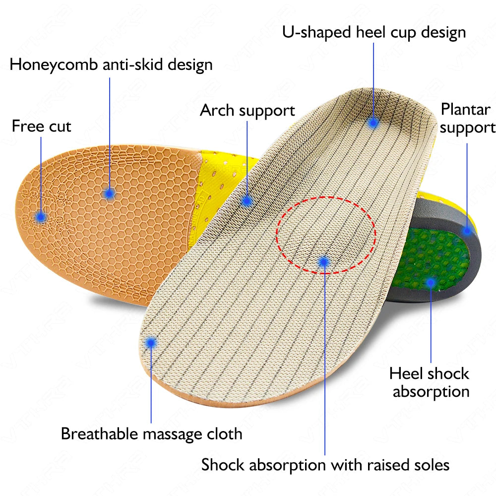 Plantillas de Gel ortopédico Krolik para zapatillas, cojín ortopédico para pie plano, almohadilla de soporte para arco, alivio del dolor en el pie, hombre y mujer