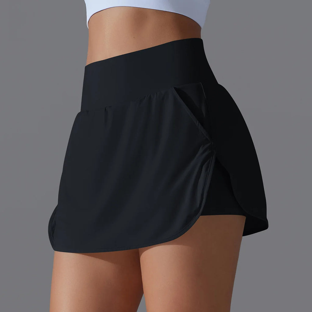 Falda Deportiva de Yoga para Mujer 2 en 1, Falda de Tenis y Bádminton con Pantalones Cortos, Cintura Alta, Transpirable, Falda Deportiva para Fitness, Golf y Atletismo