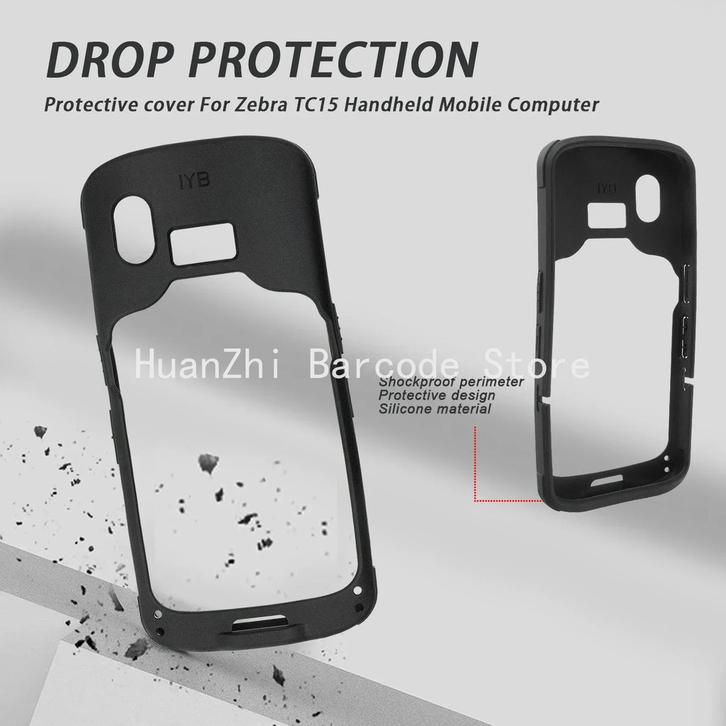 Funda protectora TC15 con correa de mano para computadora móvil portátil con escáner Zebra TC15, cubierta de parachoques resistente