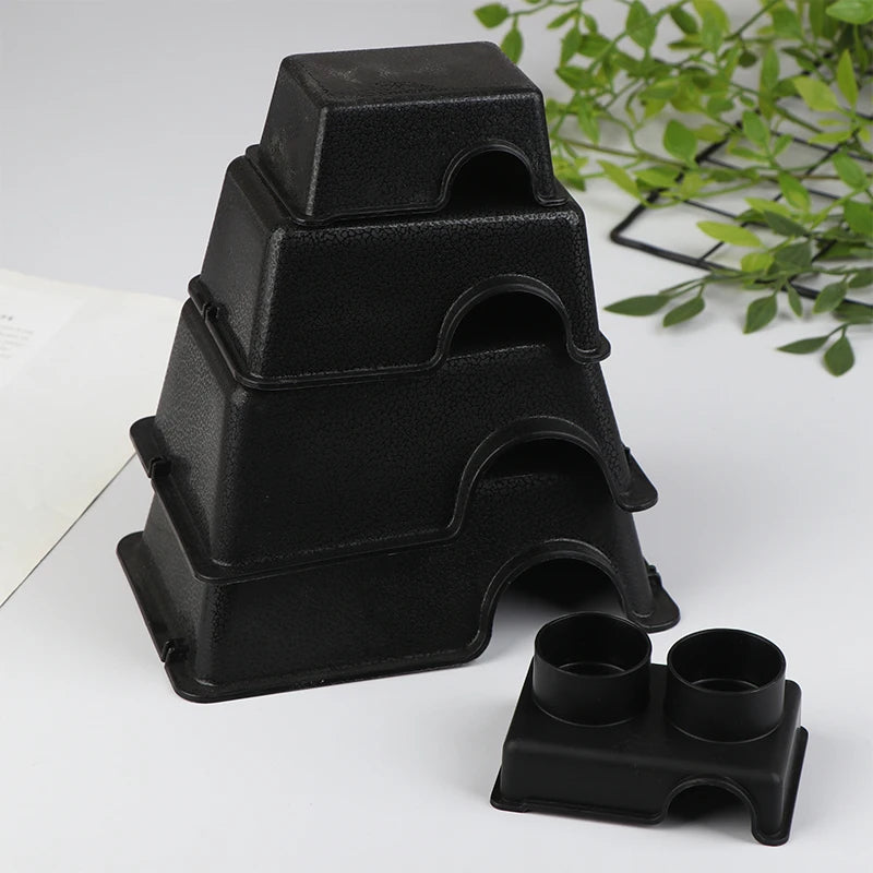 HUAHUACozy Hide Box para Reptiles; Cueva ventilada para geckos, serpientes, arañas, lagartos y insectos; Negro.HUAHUA