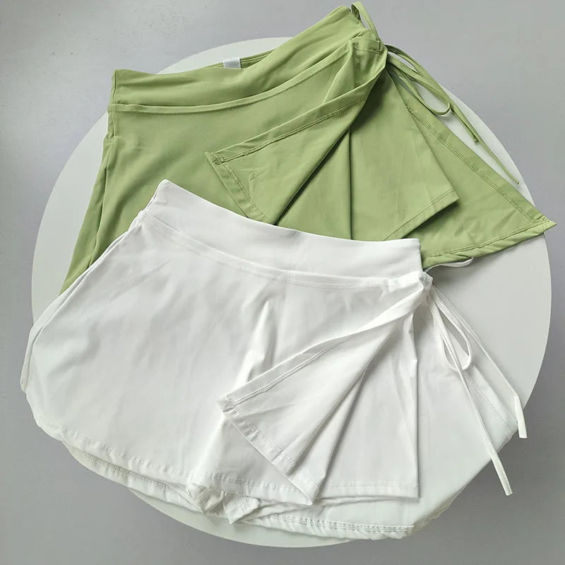 Falda deportiva de Yoga 2 en 1 para mujer, faldas deportivas para correr, pantalones cortos de cintura alta, falda de Golf de voleibol, tenis, deportes, gimnasio, falda de Yoga, pantalones cortos