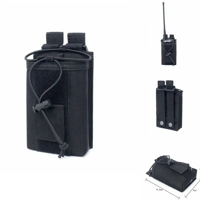 Bolsa para Talkie 1000D para caza al aire libre, bolsa táctica deportiva Molle de nailon para Radio, soporte para Walkie Talkie, bolsillo para revista Mag