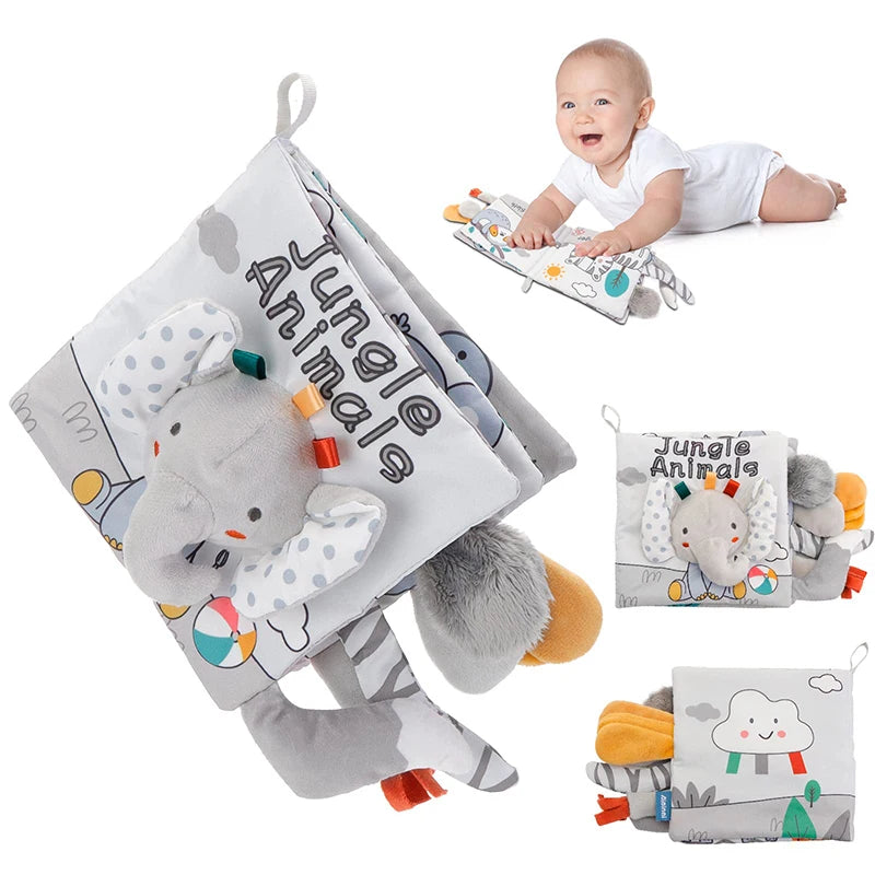 Libros suaves para bebés, juguetes 3D con tacto y sensación de tela arrugada, libros para bebés, niños, tacto y sensación arrugada, regalos para niños pequeños