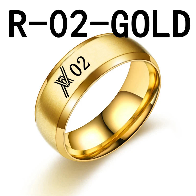 Anillo de Acero Inoxidable con Grabado de Anime Darling in the Franxx, Personalizado para Hombres y Mujeres, Unisex, Regalo de Joyería