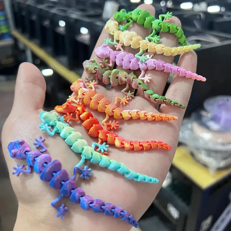 10/20 Piezas de Figuras de Lagartos Mini Impresas en 3D con Articulaciones Móviles, Decoración Creativa para el Hogar, Juguetes de Animales, Regalo de Navidad para Niños
