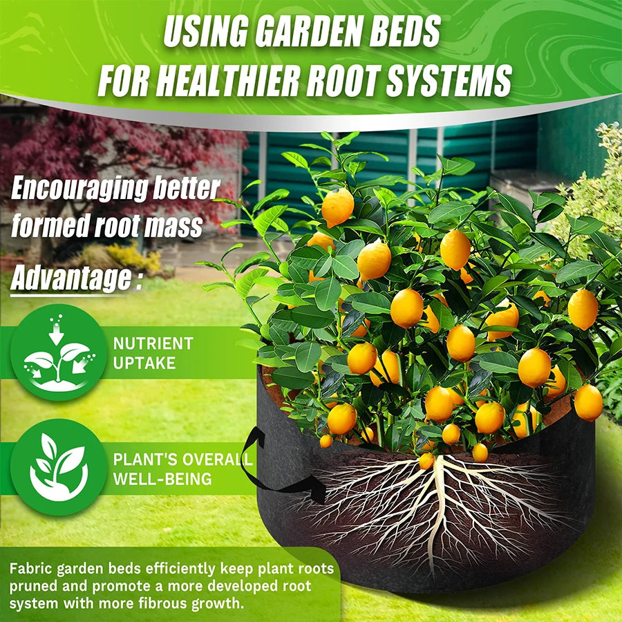 Macetas de Cultivo No Tejidas con 6+1 Compartimentos, Suministros de Jardinería, Macetas de Jardín para Exteriores, Contenedor para Flores y Vegetales, Saco para Semillas