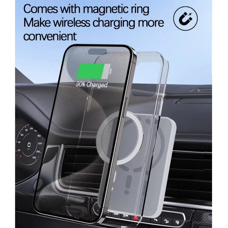 Cargador Inalámbrico Magnético para Coche, Soporte para Teléfono con Salida de Aire para iPhone 17 16 15 14 13 12 Pro Max, Estación de Carga Rápida Inalámbrica para Coche