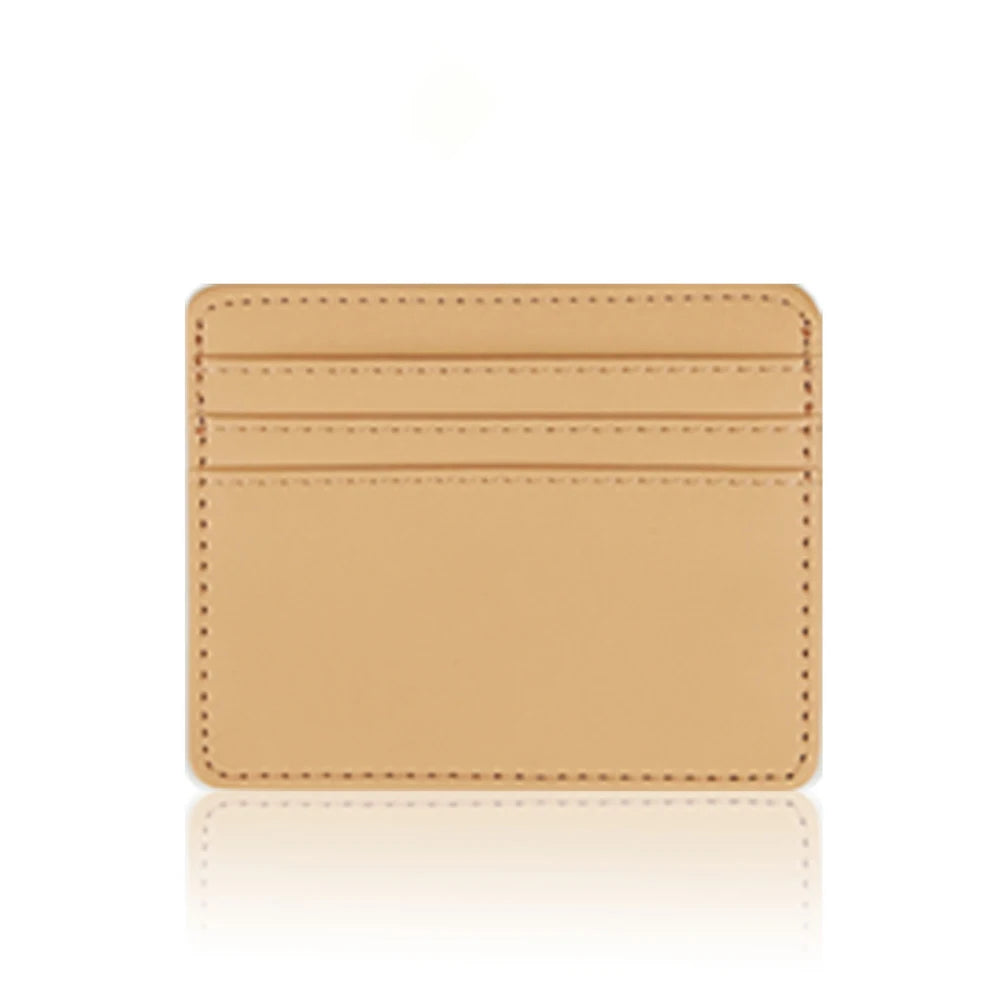 Mini billetera de cuero ultrafina, tarjetero bancario delgado, funda de identificación pequeña de negocios para hombre, monedero para mujer, tarjetero con 4 ranuras