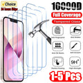 1-5 Piezas de Vidrio Templado para iPhone 17 16 15 14 13 12 11 Pro Max, Protector de Pantalla para 12 Mini 13 Mini 7 8 14 Plus SE X XS XR
