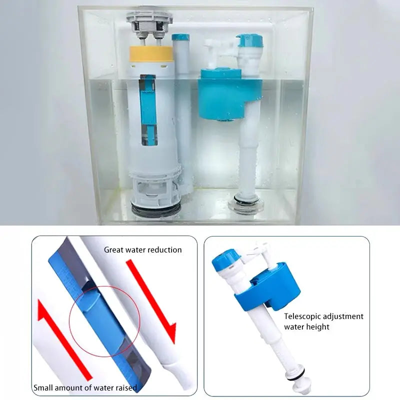 Válvulas de llenado de tanque de inodoros, Kit de Accesorios de reparación de tanque de agua ajustables para accesorios de inodoro de 20cm-28cm, válvula de agua Universal