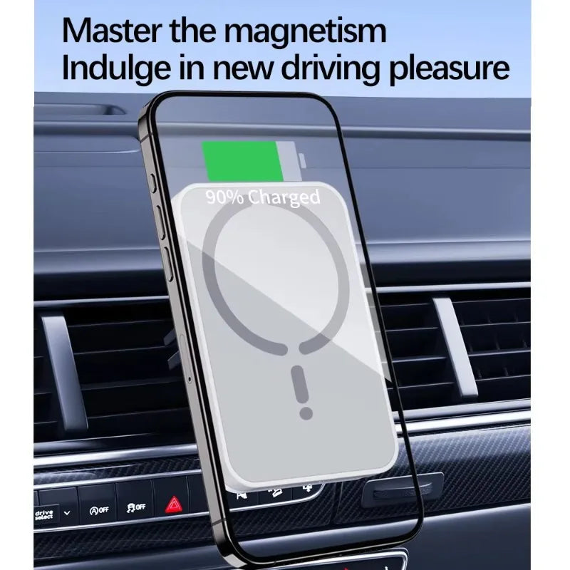 Cargador Inalámbrico Magnético para Coche, Soporte para Teléfono con Salida de Aire para iPhone 17 16 15 14 13 12 Pro Max, Estación de Carga Rápida Inalámbrica para Coche