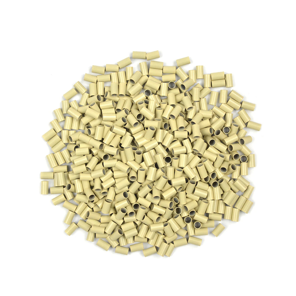 1000 Uds tubos de cobre Micro enlaces anillos para extensiones de cabello humano 3,5*3,1*6mm Micro cuentas de cobre