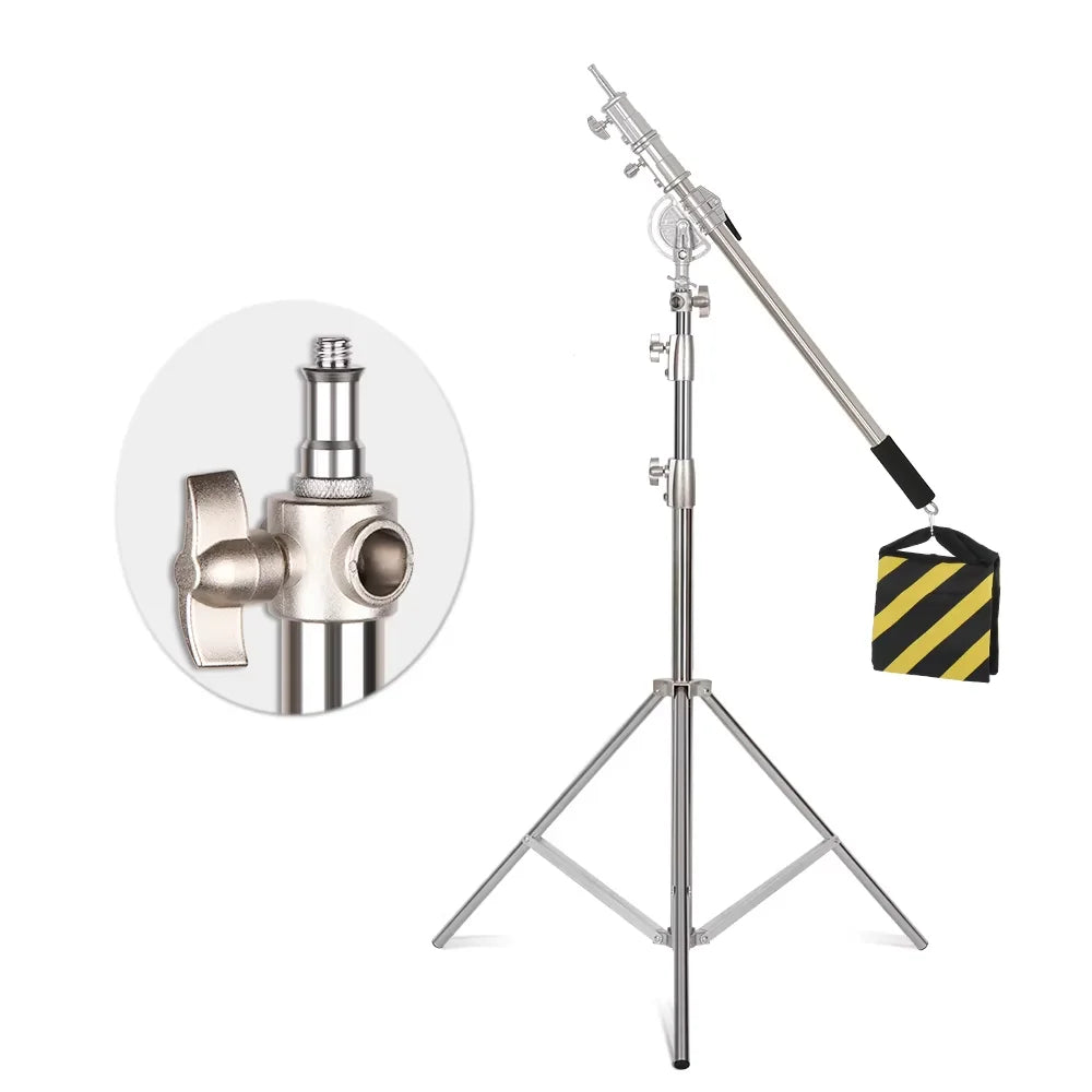 Trípode de 2,9 M, trípode grande súper estable, soporte de luz plegable, marco de elevación, ruedas, Softbox de fotografía, estudio fotográfico de acero inoxidable