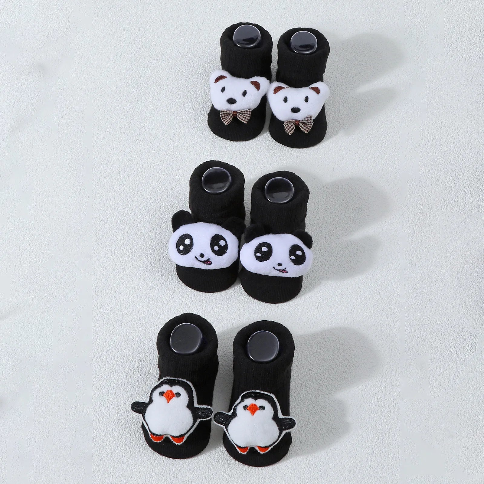 Calcetines bonitos de dibujos animados de oso, León, Panda, calcetines de bebé para niños y niñas, calcetines de tubo sólidos de algodón suave para recién nacidos, calcetines para niños